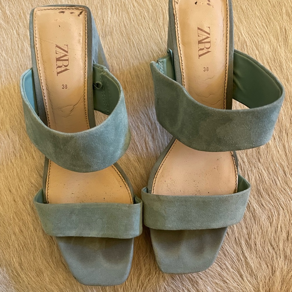 Zara Teal Pumps - Picture 2 of 5